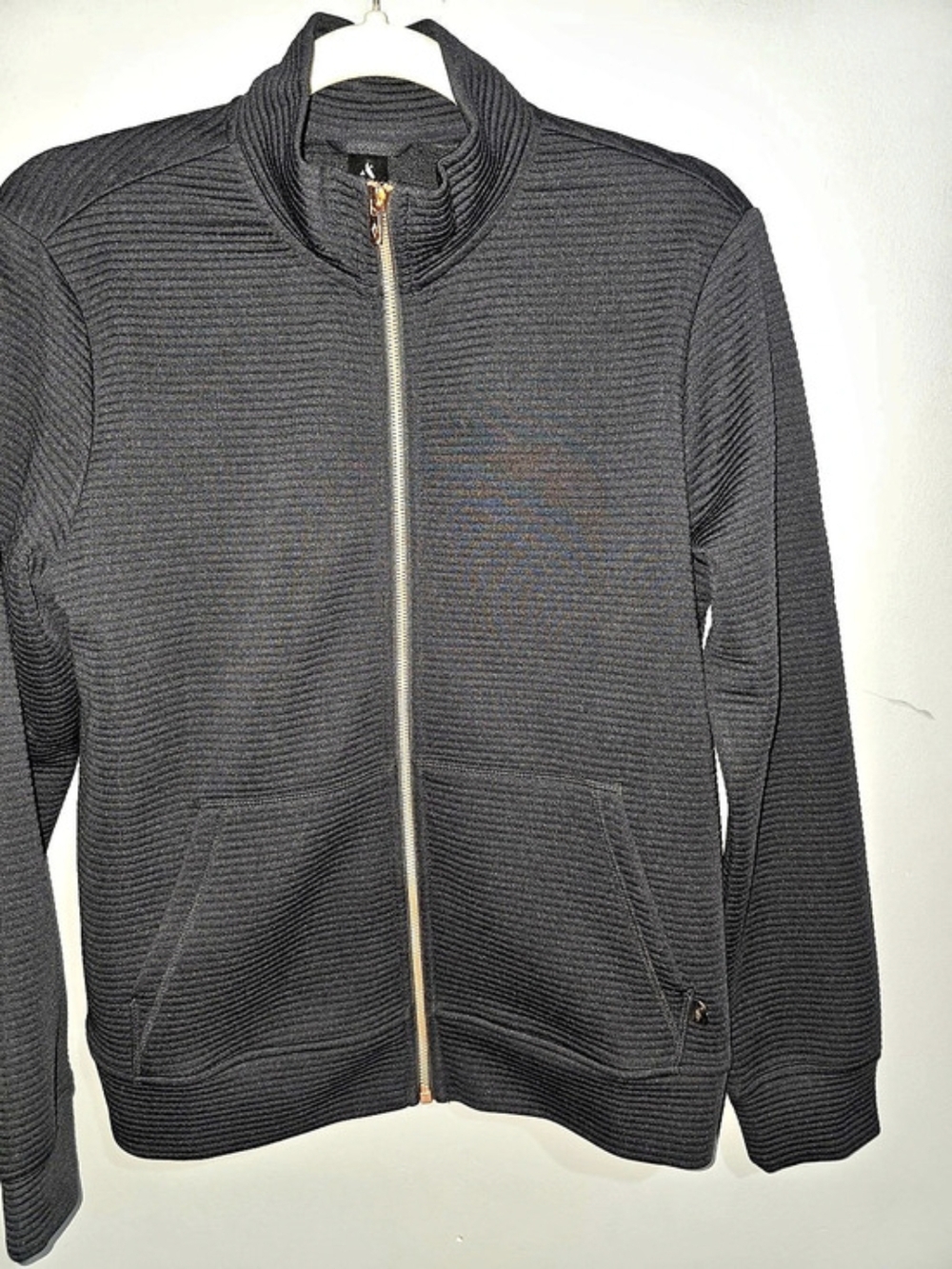 Skechers GO WALK Diamond Ottoman Jacket Black Lightweight Full-Zip Jacket Size